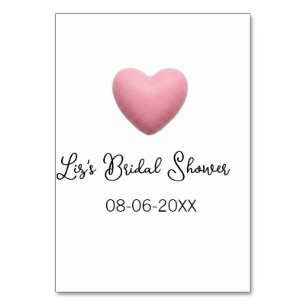 Rosa Herz Pastell Retro Brautparty Datum Boho Te Tischnummer