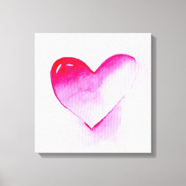 Rosa Herz Pop Kunst Valentine Leinwanddruck (Vorderseite)