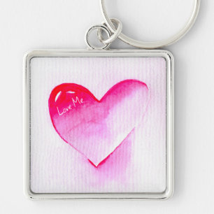 Rosa Herz Pop Kunst Valentine Schlüsselanhänger