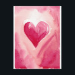 Rosa Herz Postkarte<br><div class="desc">Dieses ist von einer Wasserfarbemalerei durch den Künstler Claire Wright. Mehr Arbeit wird auf der JustAbstract Website gekennzeichnet</div>