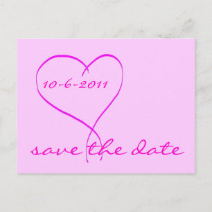Rosa Herz Save-the-Date-Postkarte Ankündigungspostkarte