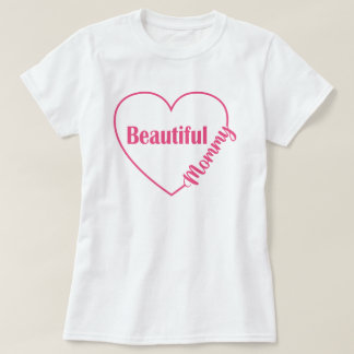 Rosa Herz Schönes Mami T-Shirt