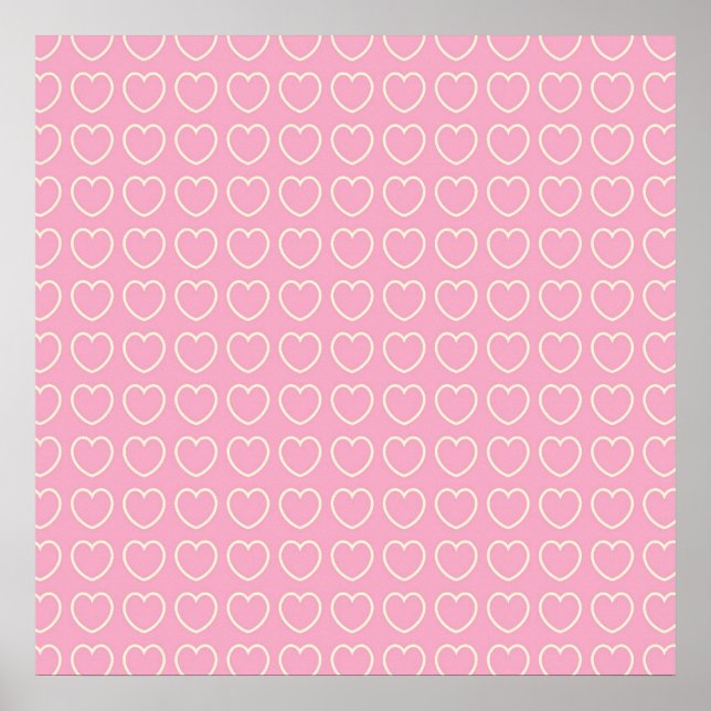 Rosa Herz-Schrappbuch oder Poster-Hintergrundtextu Poster (Vorne)