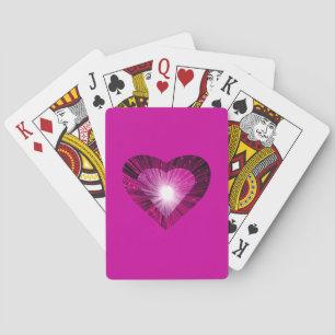 Rosa Herz spielt Karten pink Spielkarten