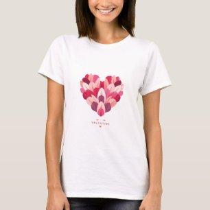 Rosa Herz T-Shirt Süßes Liebes-Grafik-T-Shirt