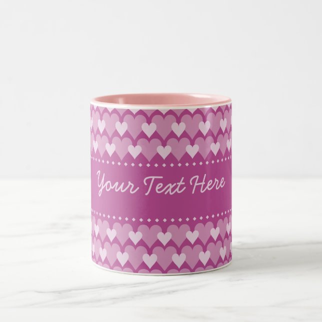 Rosa Herz-Tasse - fertigen Sie besonders an Zweifarbige Tasse (Mittel)