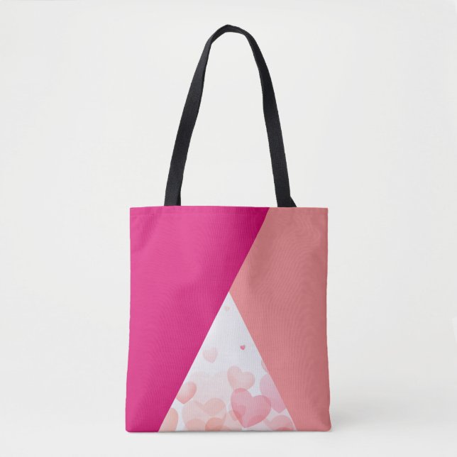 Rosa Herz-Tragetasche Tasche (Vorderseite)