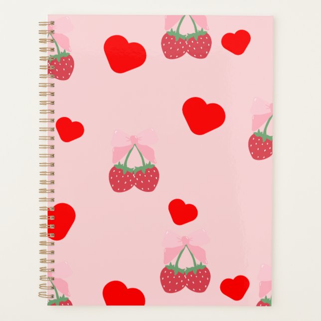 rosa Herz und Beeren  Planer (Vorderseite)