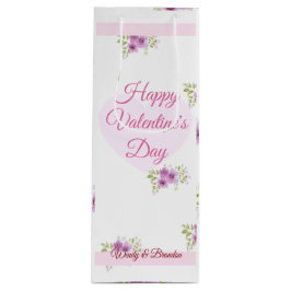 Rosa Herz und Blume Glückliche Valentine Geschenkt Geschenktüte Für Weinflaschen