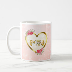 Rosa Herz und goldenes Herz für die beste Mutter a Kaffeetasse