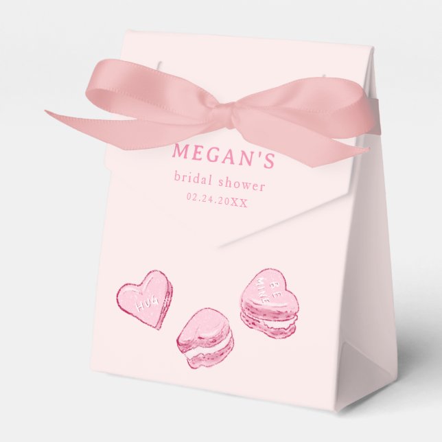 Rosa Herz Valentine Brautparty Geschenkschachtel (Vorderseite)