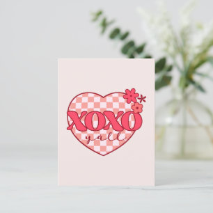 Rosa Herz Xoxo Umarmungen und Küsse Postkarte