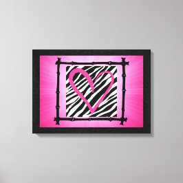 Rosa Herz Zebra Kunstschätze Leinwanddruck