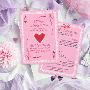 Rosa Herzas Ace Lucky in Love Junggesellinnenabsch Einladung