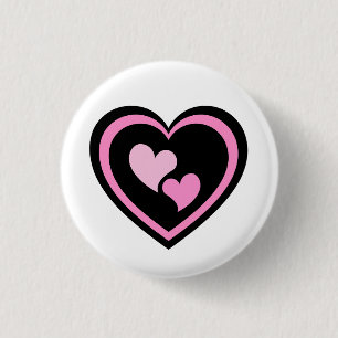 Rosa Herzaufkleber. Button