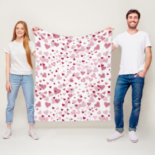 Rosa Herzchen Muster Fleecedecke