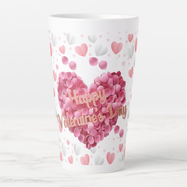 Rosa Herzchen Valentinstag Milchtasse (Vorderseite)