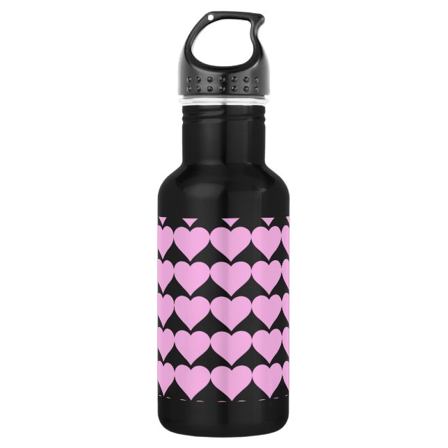 Rosa Herzen, bedingungslose Liebe_ Trinkflasche (Vorderseite)
