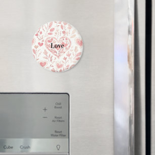 Rosa Herzen Florale Liebe Magnet