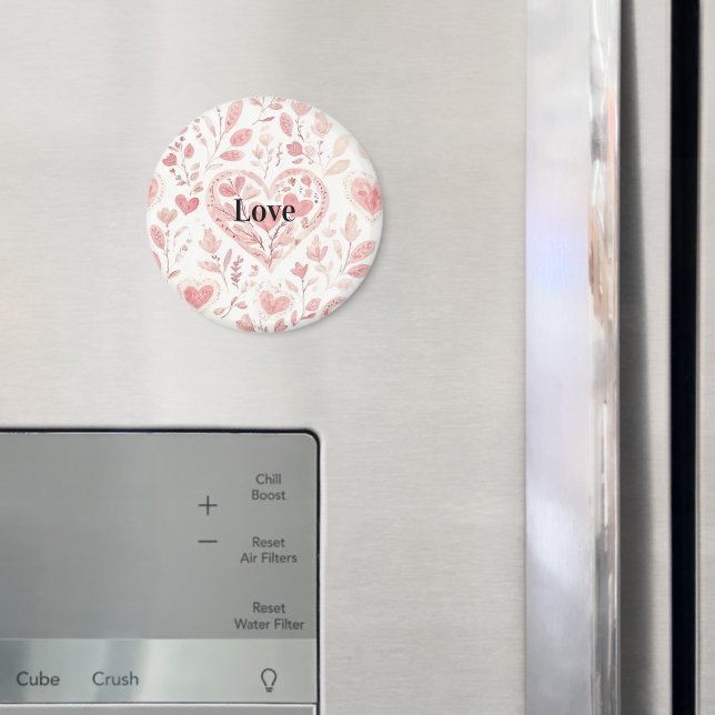 Rosa Herzen Florale Liebe Magnet (In Situ (Kühlschrank))