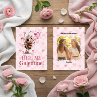Rosa Herzen Galentine's Day Beste-Freundin-Karte Feiertagskarte