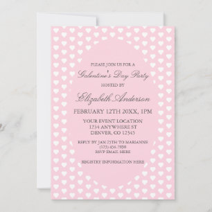 Rosa Herzen Galentinisches Party Einladung