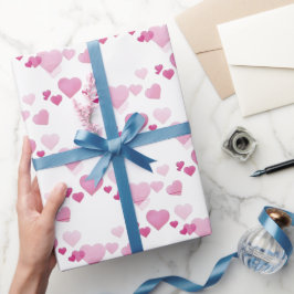 Rosa Herzen Geschenkpapier