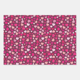 Rosa Herzen Geschenkpapier Set