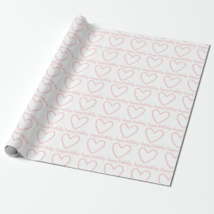 Rosa Herzen glücklich Geburtstag Geschenkpapier