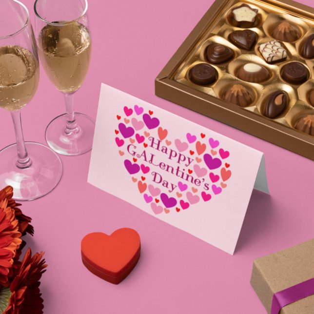 Rosa Herzen glücklicher GALentines Feiertagskarte (Von Creator hochgeladen)