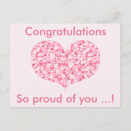 Rosa Herzen | Herzlichen Glückwunsch Abschluss Pos Postkarte