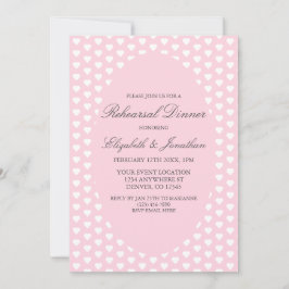 Rosa Herzen Hochzeit Probe Dinner Einladung