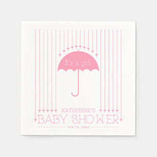 Rosa Herzen Mädchen Baby Shower Party Papier Servi Serviette