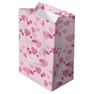 Rosa Herzen Mittlere Geschenktüte