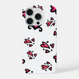 Rosa Herzen Muster – Süßes Doodle-Design iPhone 15 Pro Hülle