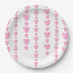 Rosa Herzen Niedlich Valentine Pappteller