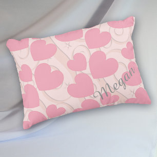 Rosa Herzen Personalisiert Valentine Zierkissen