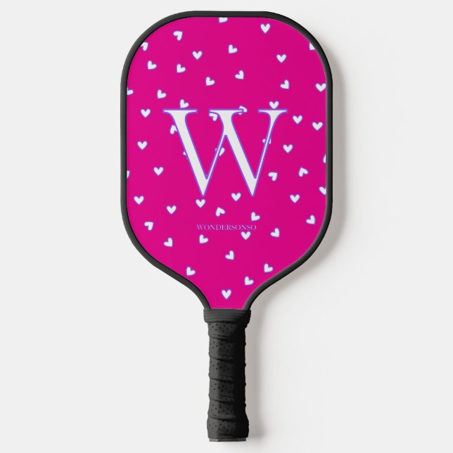 Rosa Herzen Pickleball Schläger (Vorderseite)