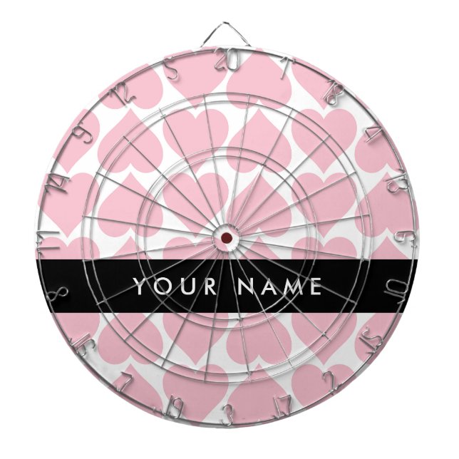 Rosa Herzen, Romantik, Ihr Name, Personalisieren Dartscheibe (vorne)