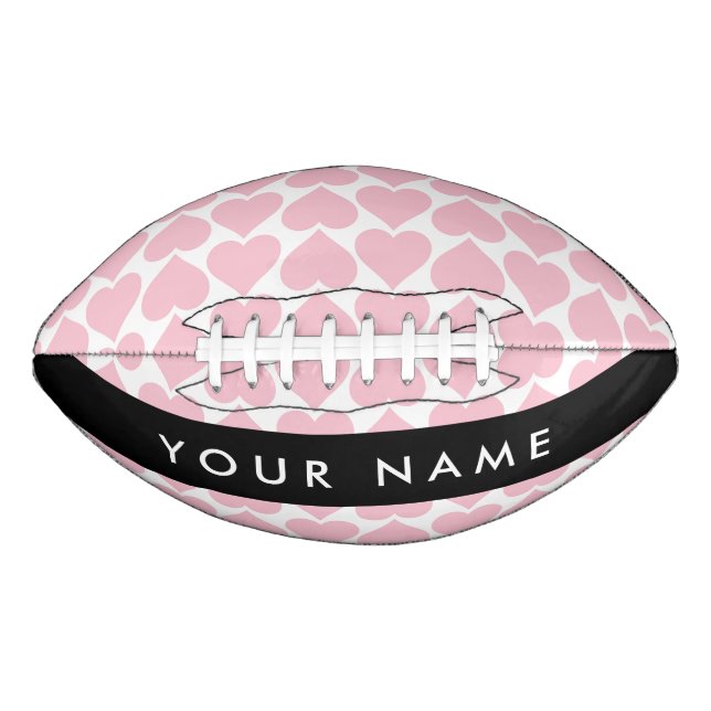 Rosa Herzen, Romantik, Ihr Name, Personalisieren Football (Vorderseite)