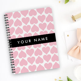 Rosa Herzen, Romantik, Ihr Name, Personalisieren Notizbuch