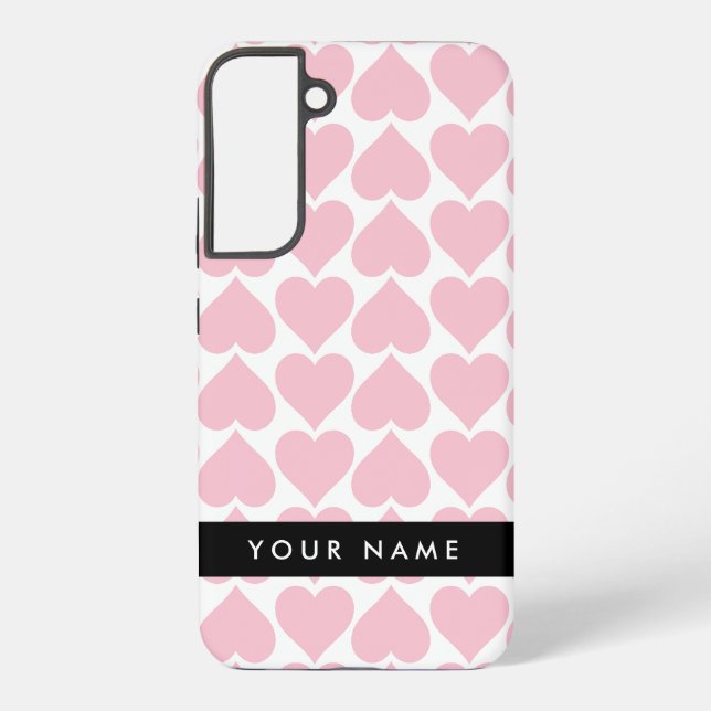 Rosa Herzen, Romantik, Ihr Name, Personalisieren Samsung Galaxy Hülle (Rückseite)