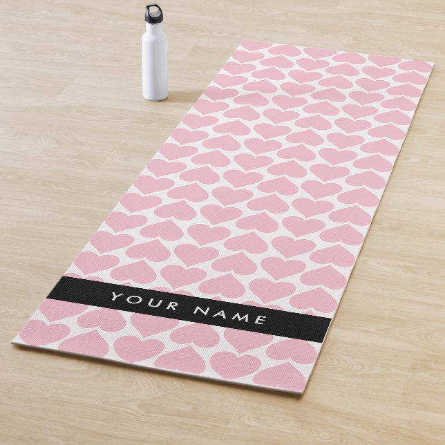 Rosa Herzen, Romantik, Ihr Name, Personalisieren Yogamatte (Beispiel)