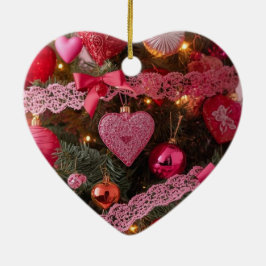 Rosa Herzen, rote Zwiebeln an einem romantischen V Keramik Ornament