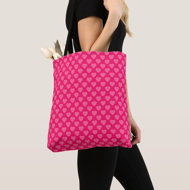 Rosa Herzen Tasche (Von Nahem)