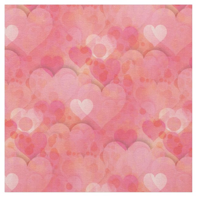 Rosa Herzen Träume Fabric Stoff (Nahaufnahme)