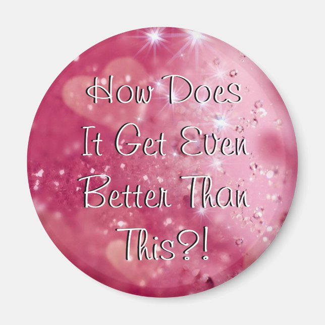 Rosa Herzen und Diamanten HDIGEBTT? Magnet (Vorne)