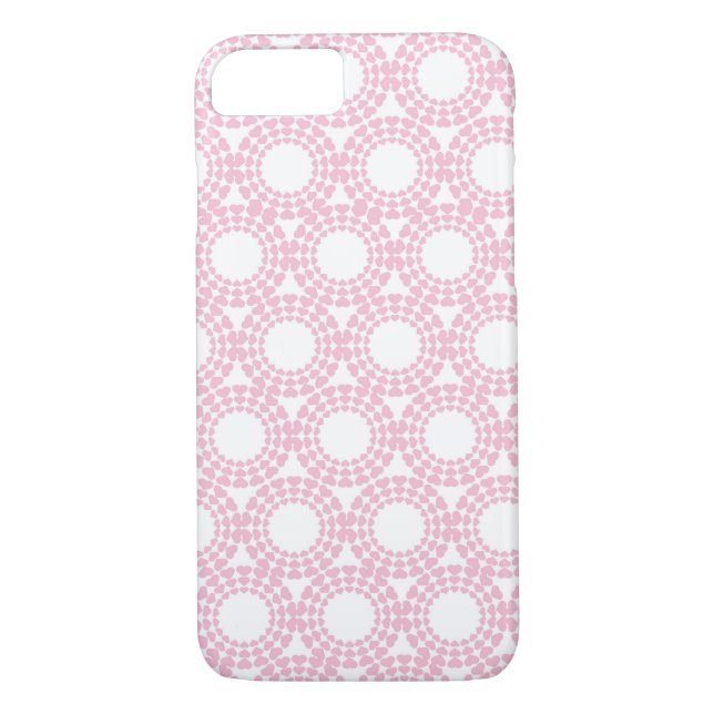 Rosa Herzen und Kreise Case-Mate iPhone Hülle (Rückseite)