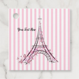 Rosa Herzen und Schmetterlinge Paris Eiffel Tower Geschenkanhänger