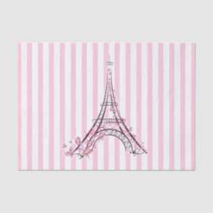 Rosa Herzen und Schmetterlinge Paris Eiffel Tower Seidenpapier